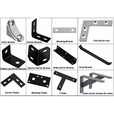 comprar Estampagem de aço L / T / I / Forma cruzada Conexão de ângulo placa de canto brace de canto plano brace para móveis online manufacture