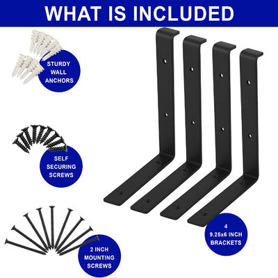 Serviços de estampagem personalizados OEM Bracket de prateleira pesado de 12 polegadas para prateleira flutuante de bricolage, 1/5 polegada de espessura Bracket de prateleira pesada